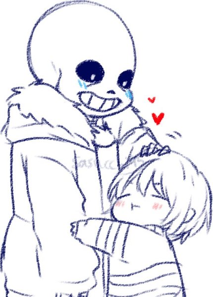 Раскраска Санс и Фриск любовь