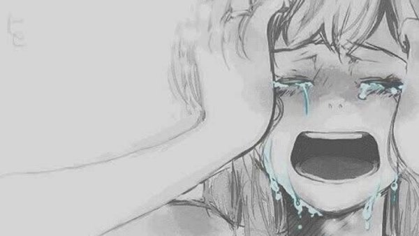 Аниме девушка плачет и кричит