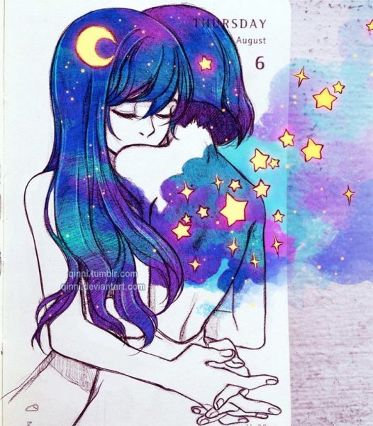 Девочка космос для срисовки