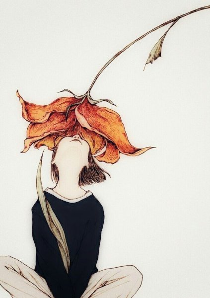 Аниме девушка с поднятой головой