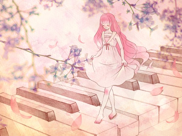 Аниме фортепиано девушка