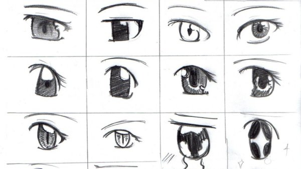 Аниме глаза карандашом для начинающих