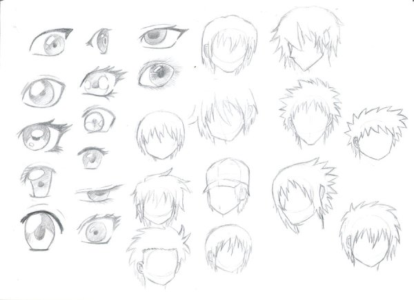 Поэтапное рисование аниме парней