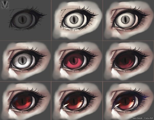 Аниме глаза туториал покрас