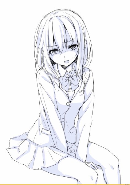 Аниме без цвета девушка