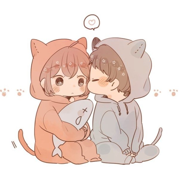 Чибики обнимаются