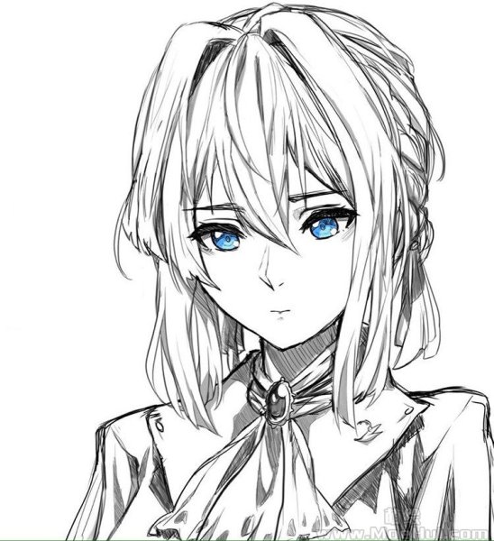 Вайолет эевергарден черно белое