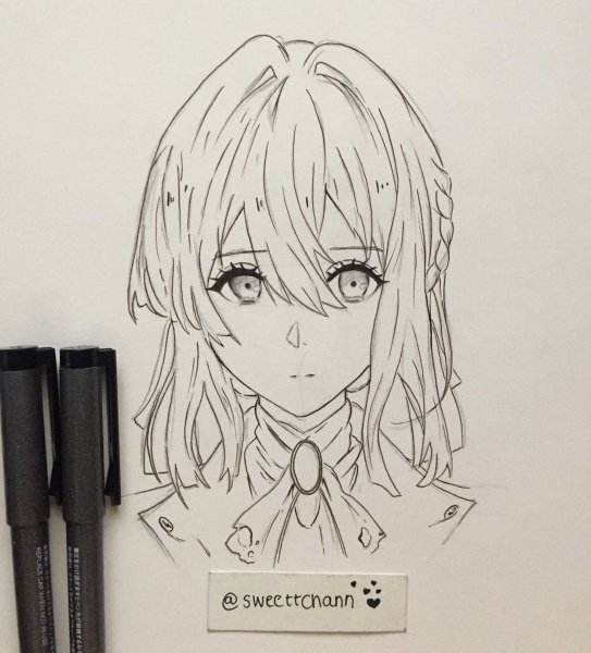 Вайолет Эвергарден рисовка