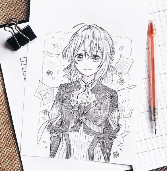 Вайолет Эвергарден рисунок