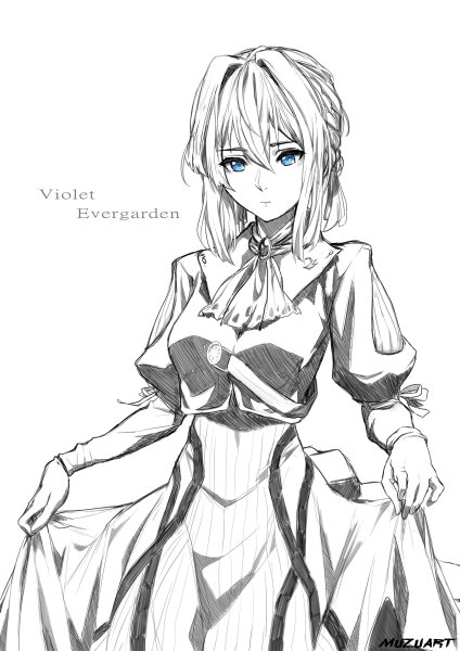 Вайолет Эвергарден чб