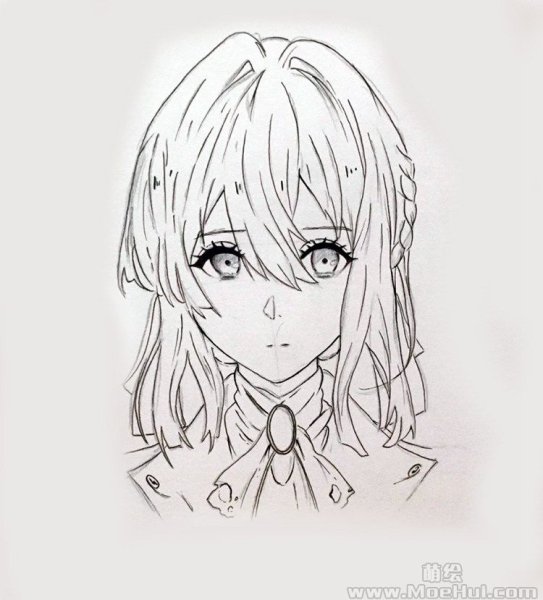 Вайолет Эвергарден черно белый