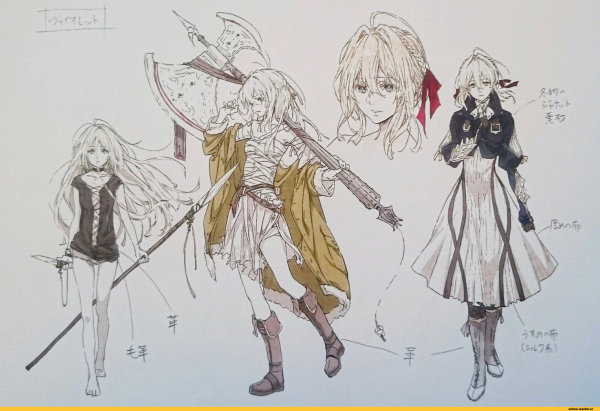 Вайолет Эвергарден черно белый