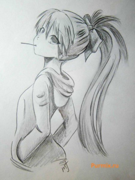 Легкое аниме карандашом