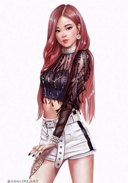 Блэк Пинк Роуз арт