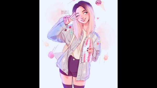 Девушка тик ток рисунок