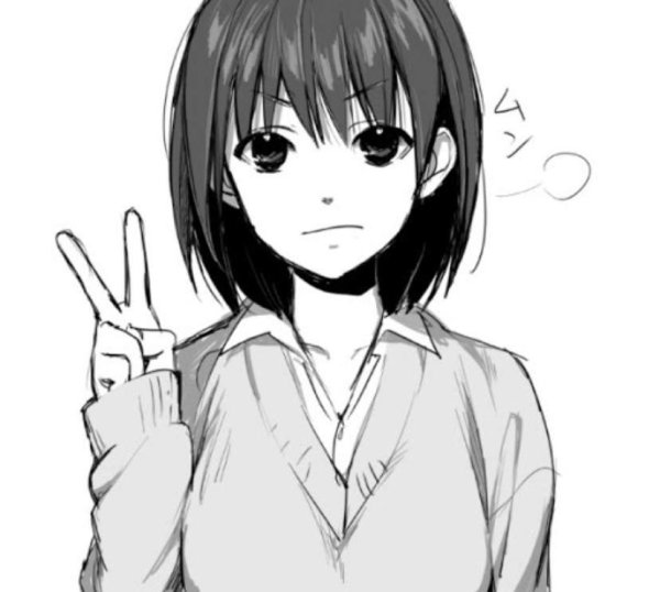 Аниме девушка с каре