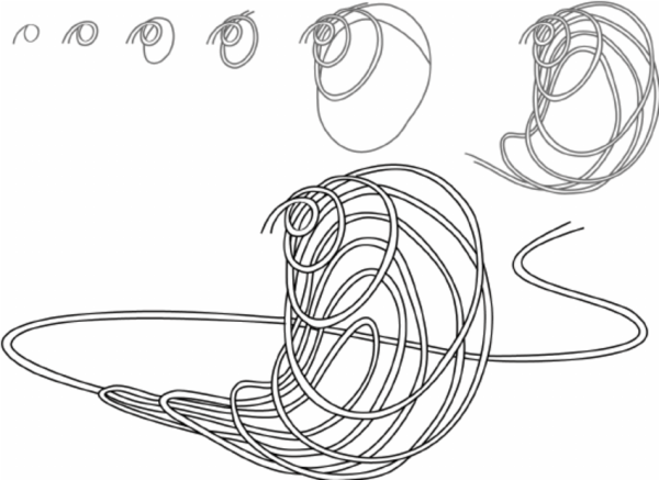 Рисунки объемной спирали карандашом