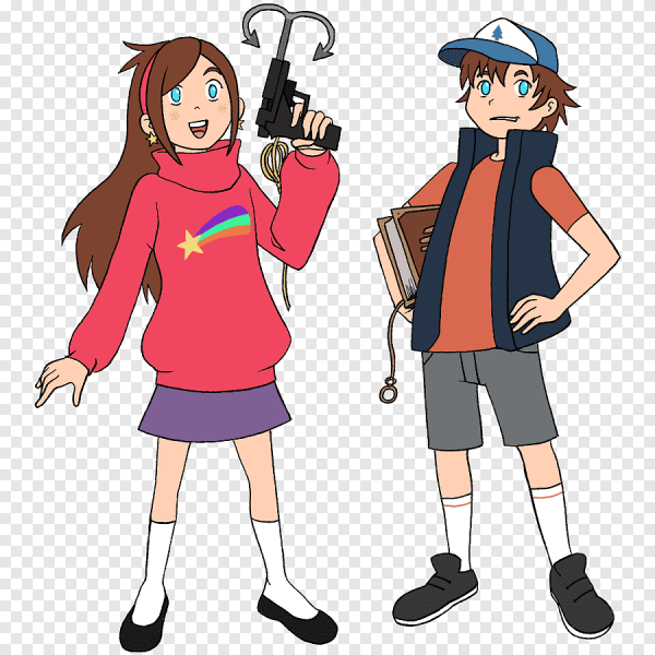 Диппер и Мейбл в полный рост