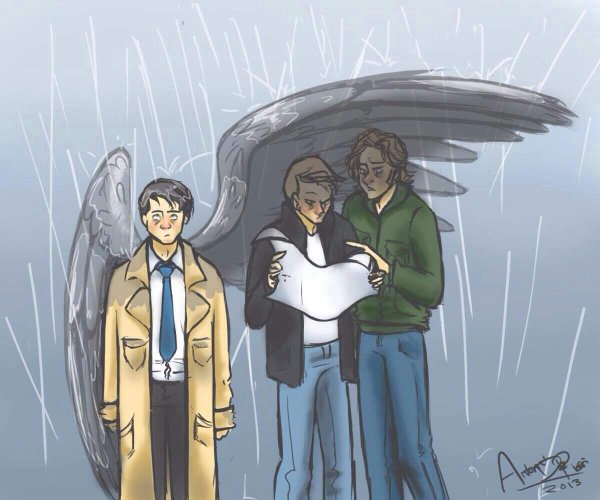 Дин Винчестер и Кастиэль арт