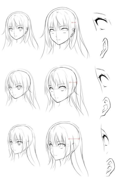 Лицо для рисования аниме
