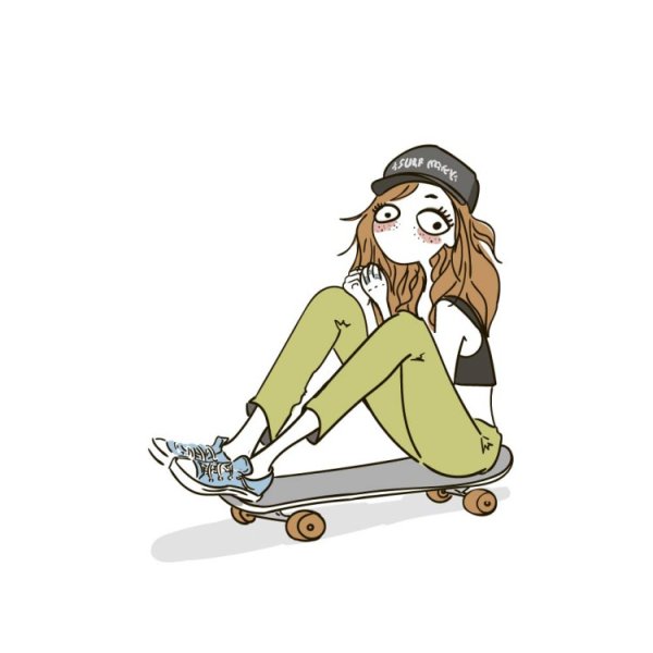 Девушка на скейте
