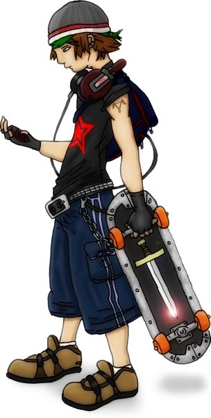 Парень на скейте арт