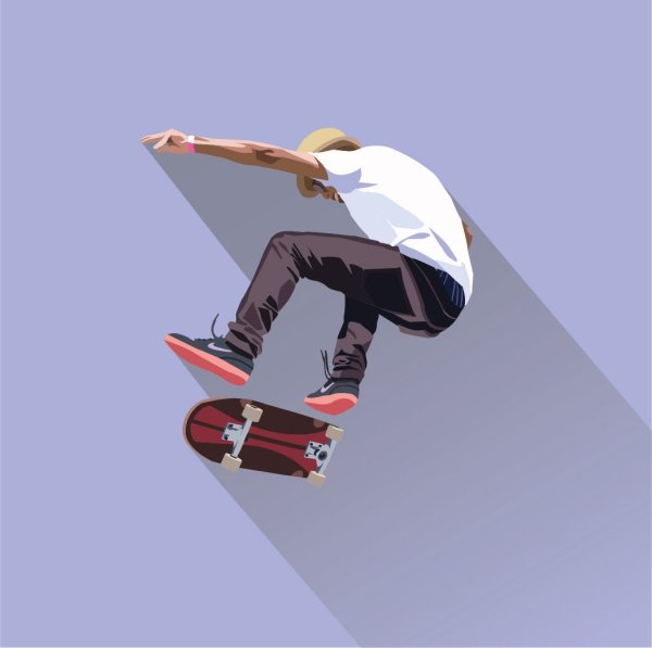 Скейтбордист арт