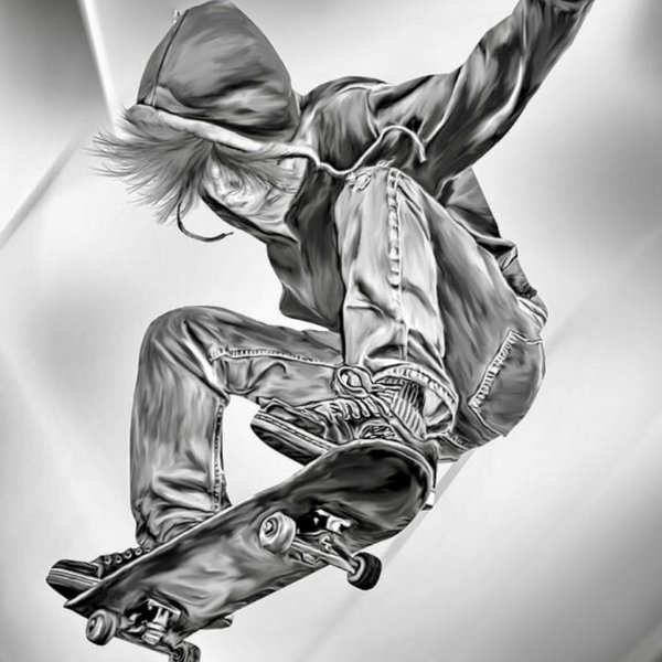 Парень на скейте рисунок