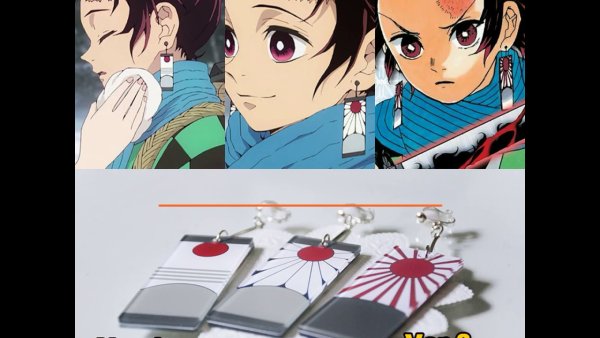 Серьги Танджиро Камадо