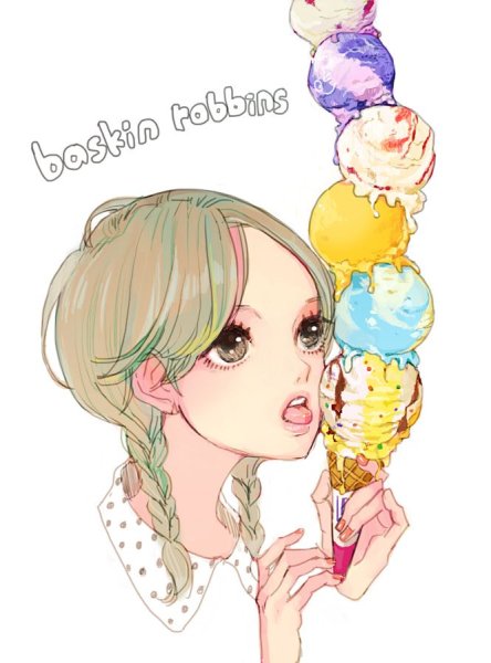 Девушка с мороженым арт