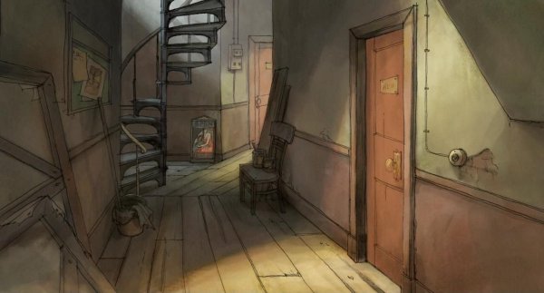 Старая комната нарисованная