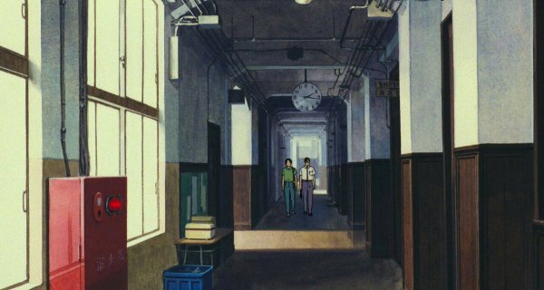 Аниме школа коридор с учениками