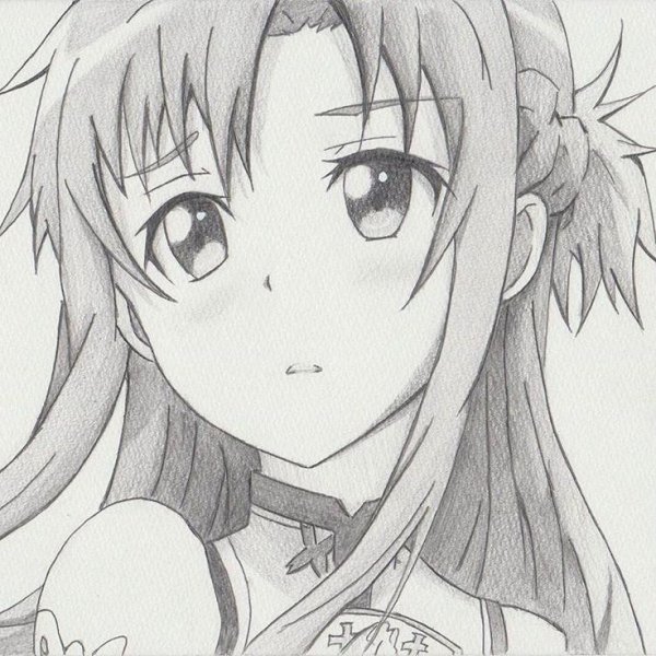 Асуна Юки черно белый