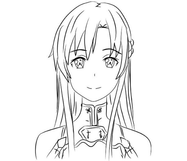 Аниме карандашом Асуна
