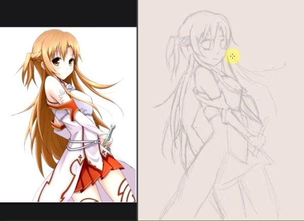 Асуна рисование фигуры