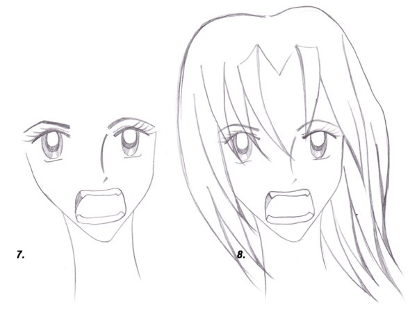 Поэтапное рисование карандашом аниме персонажей