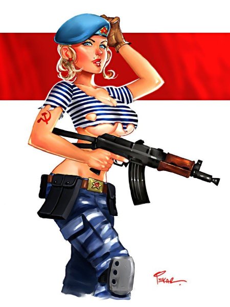 Рисованные девушки в форме