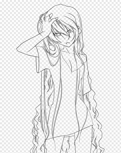 Раскраски контуры аниме