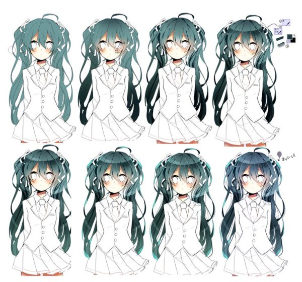 Волосы аниме референсы покрас