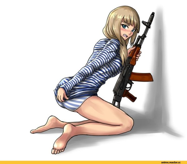 Девушка с автоматом арт