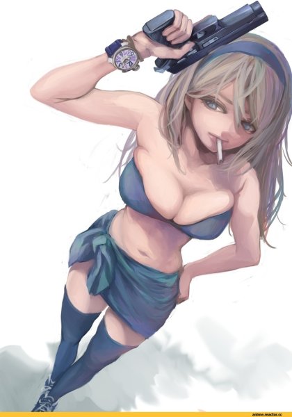 Аниме телка с оружием
