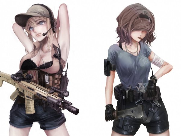 Девушка с оружием арт