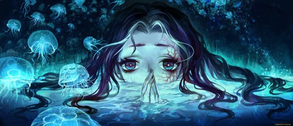 Аниме девочка под водой