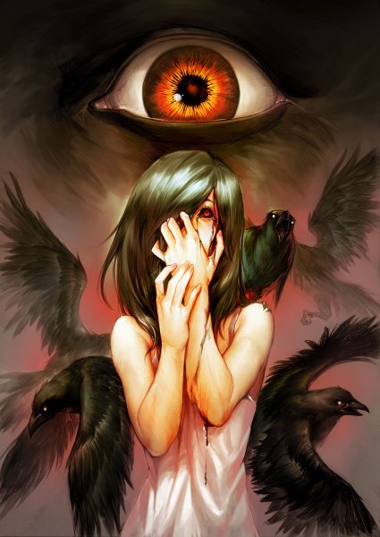 Девушка ворон аниме