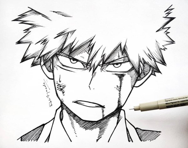 Скетчи Бакуго Катсуки