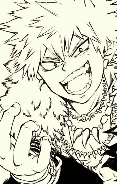 Чёрно белый Бакуго Кацуки