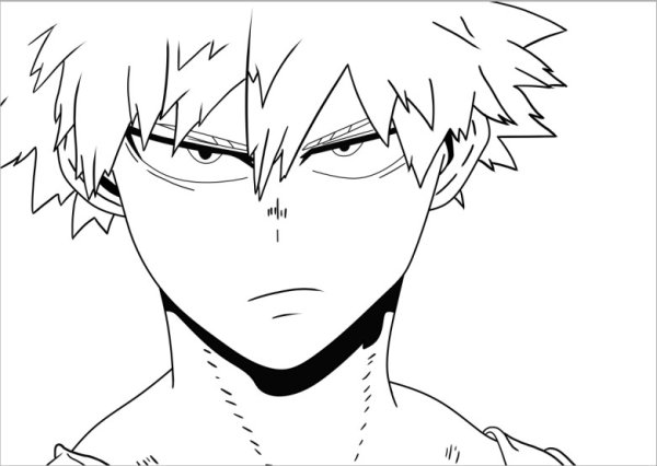 Раскраска Бакуго Кацуки