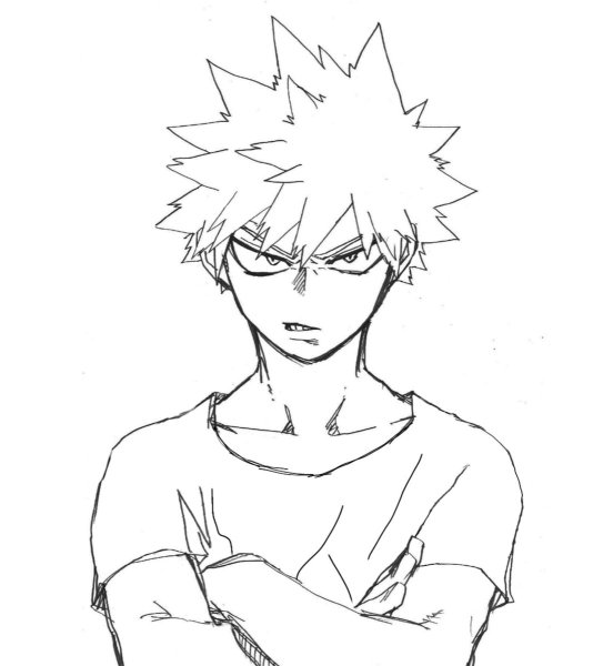 Бакуго Кацуки лицо контур