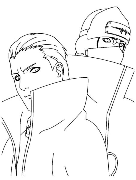 Акацуки Хидан раскраска и Какузу