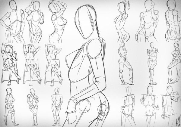 Человек в полуобороте референс